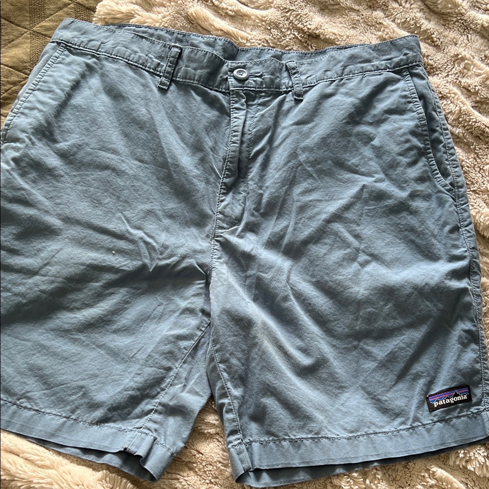 Patagonia Men's Light Blue Flat Front Shorts